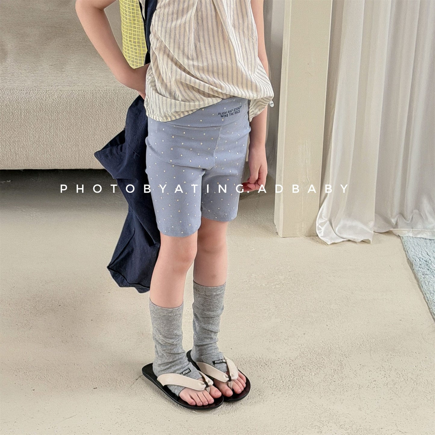 星プリント ウエストロゴ ショートパンツ ストリート【mh0013706】 ADbaby レギンスパンツ