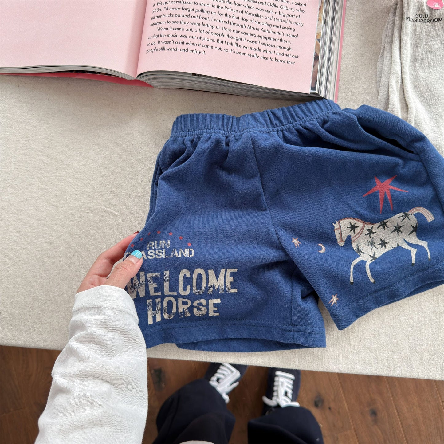 グラフィック チェック ショートパンツ ストリート【mh0013707】 Blue / 80cm ADbaby ハーフパンツ・ショートパンツ