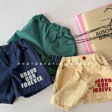 レターロゴプリント ショートパンツ【mh0013718】 ADbaby ハーフパンツ・ショートパンツ