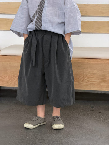 ワイド ルーズ フラットフロント クロップドパンツ【mh0013732】 Dark Gray / 90cm MEEGO JAM ロングパンツ・スウェットパンツ