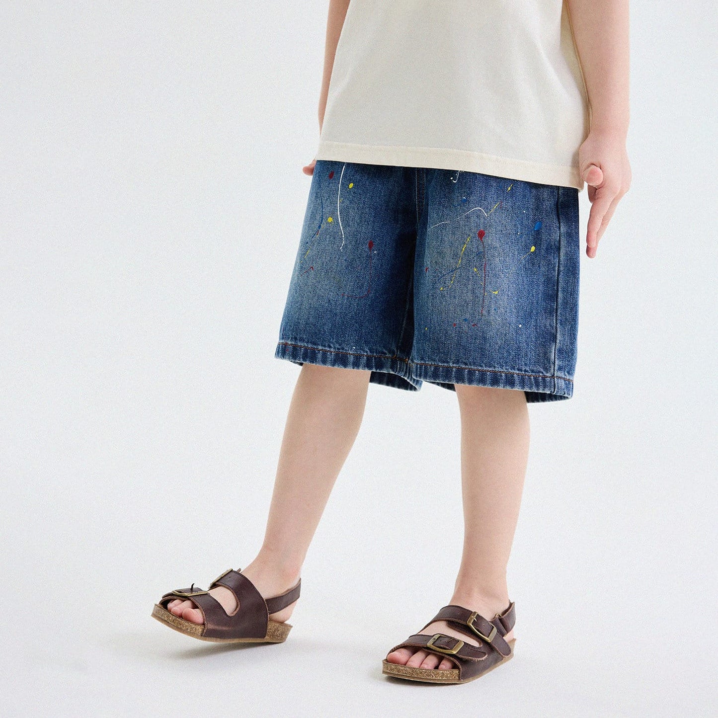 ペイント スプラッシュ デニム ハーフパンツ【mh0013751】 Denim Blue / 90cm yunerma ハーフパンツ・ショートパンツ