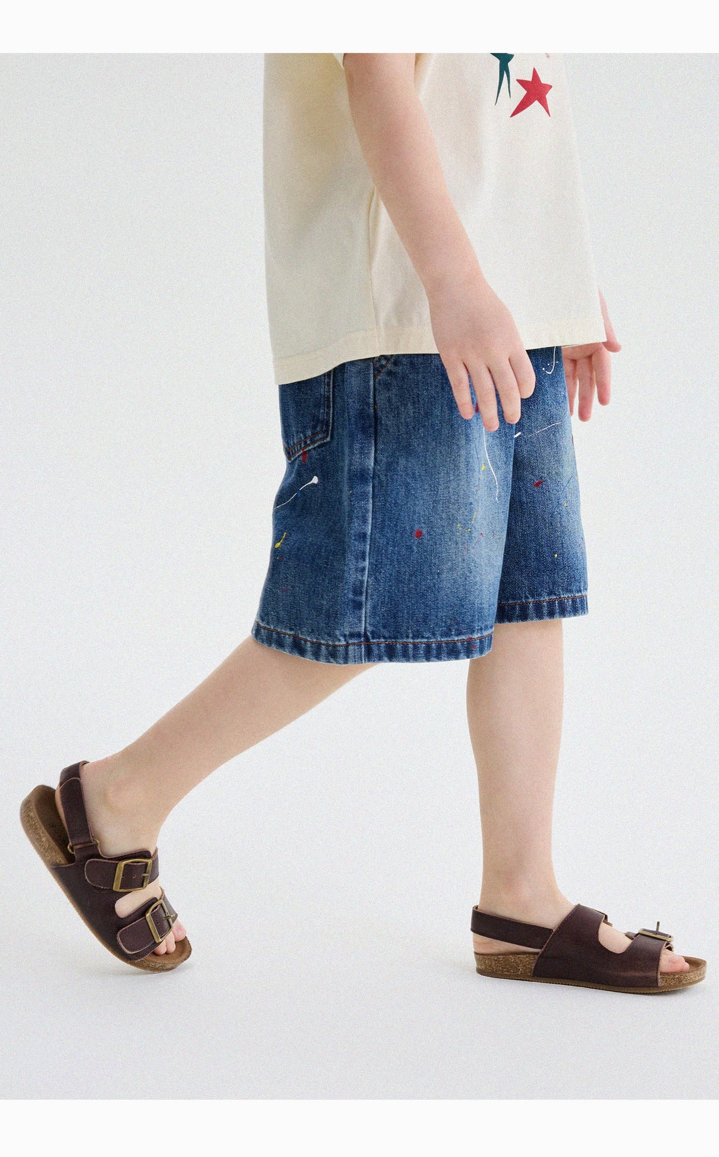 ペイント スプラッシュ デニム ハーフパンツ【mh0013751】 yunerma ハーフパンツ・ショートパンツ