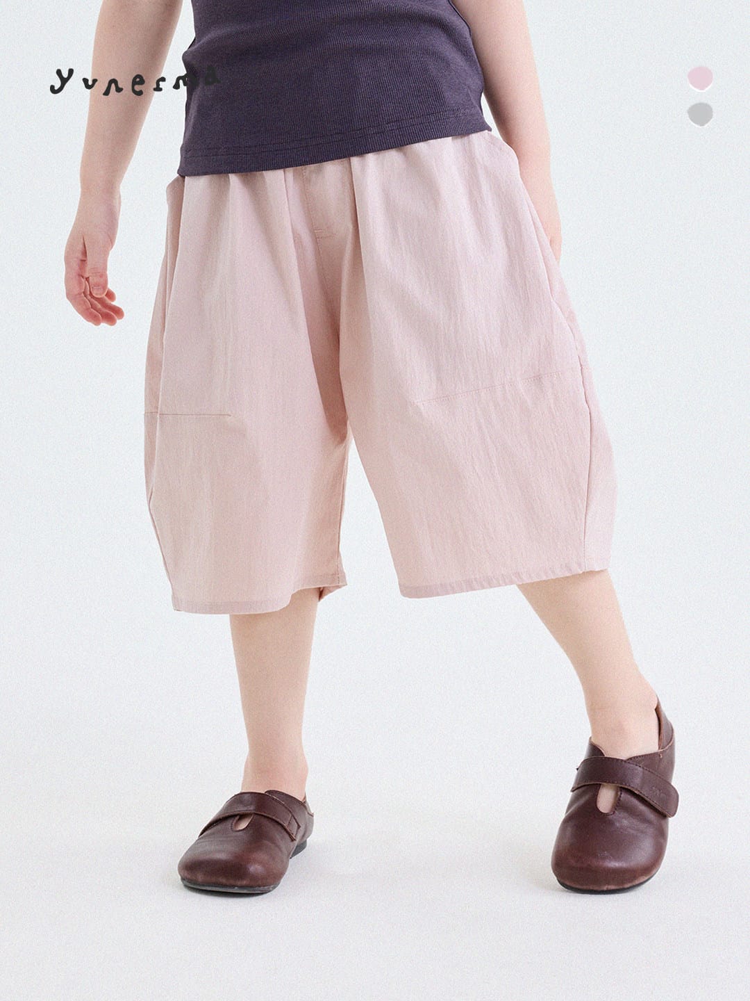 キッズ 無地 ルーズ ハーフパンツ【mh0013763】 yunerma ハーフパンツ・ショートパンツ