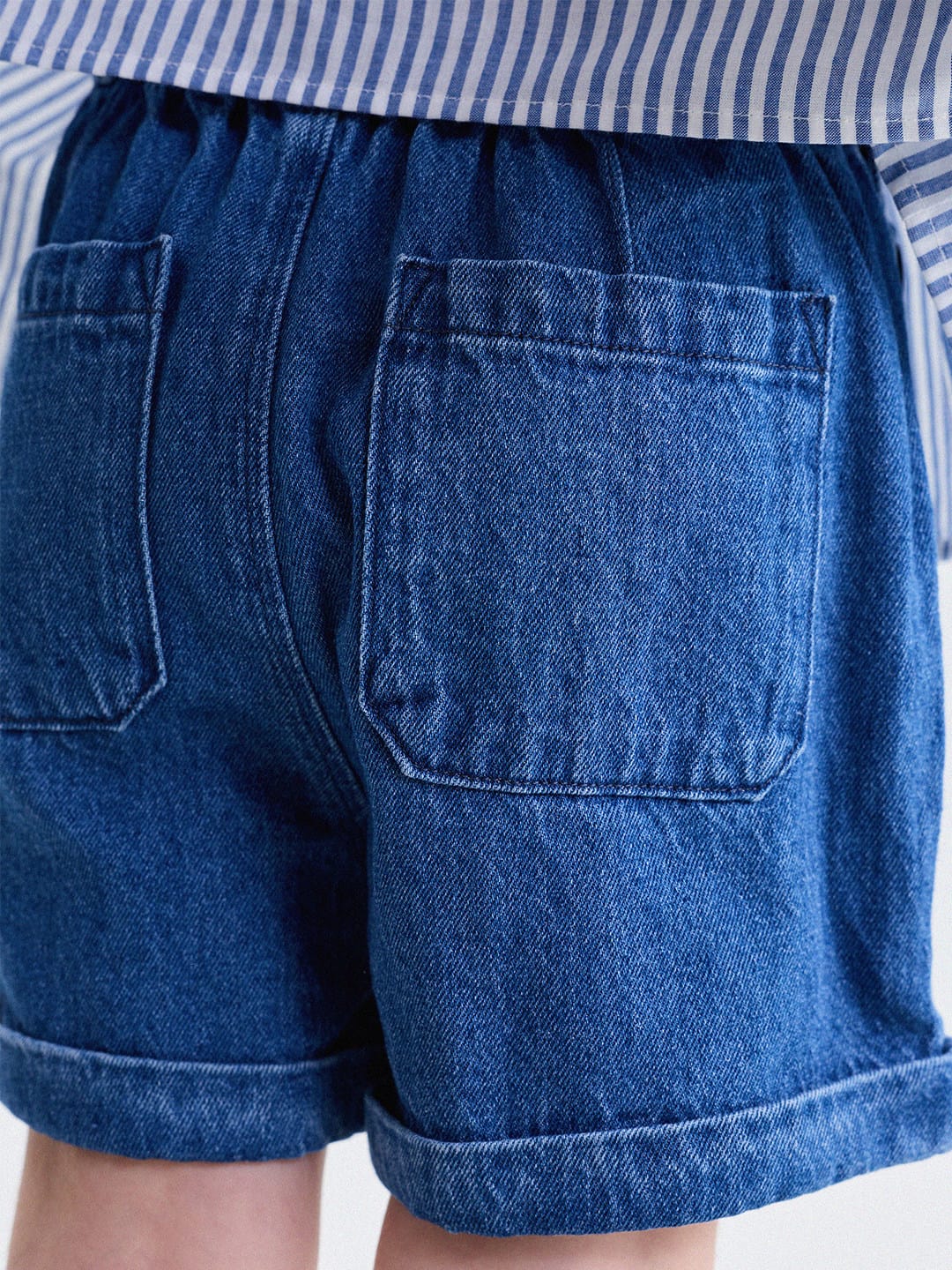 キッズ 無地 コットンリネン サイドボタン ショートパンツ【mh0013776】 yunerma ハーフパンツ・ショートパンツ