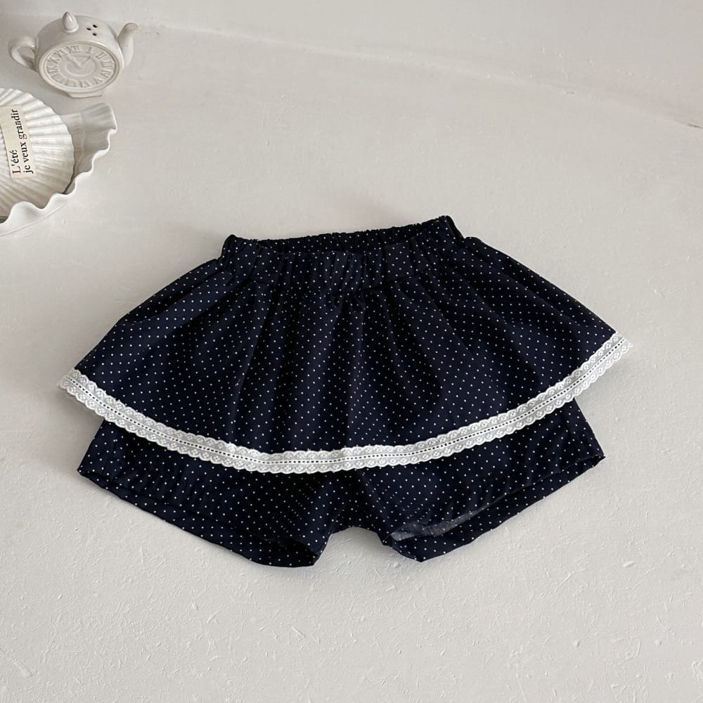 ドット柄切り替え ノースリーブ タンクトップ ドット柄 レース付き ショートパンツ【mh0013781】 mamahalo kids ノースリーブセットアップ