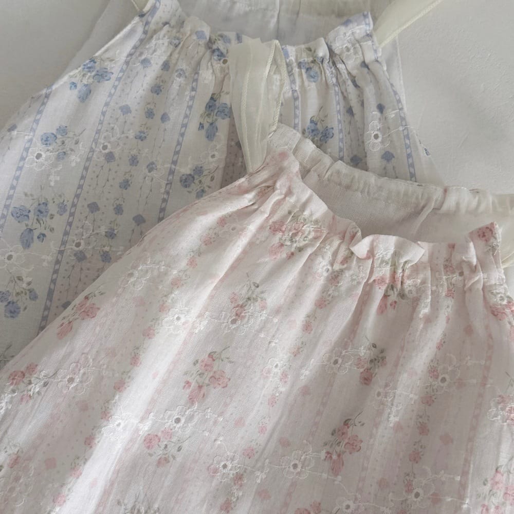 フラワー刺繍 チュール ノースリーブワンピース【mh0013784】 mamahalo kids ノースリーブワンピース