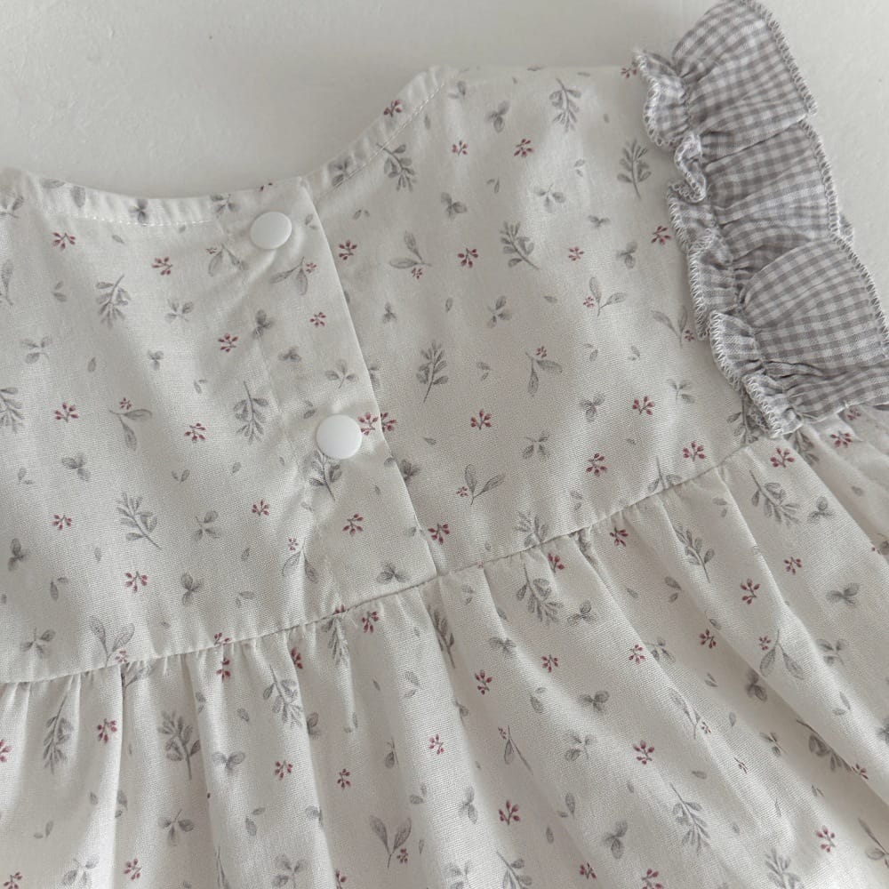フラワー チェック柄 パッチワーク ノースリーブトップス ショートパンツ セット【mh0013806】 mamahalo kids ノースリーブセットアップ