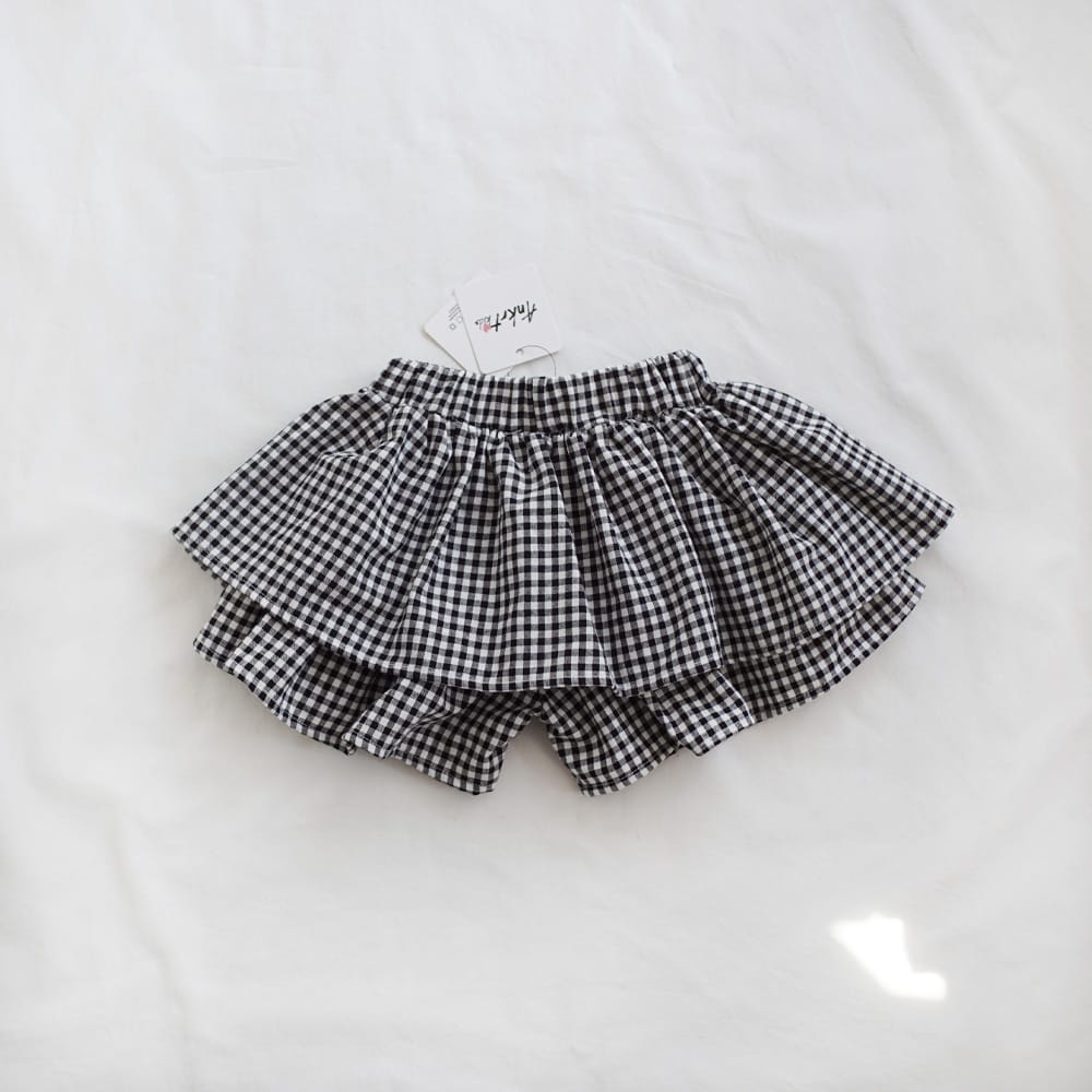 キッズ チェック柄 フリル ショートパンツ【mh0013817】 ANKRT ハーフパンツ・ショートパンツ