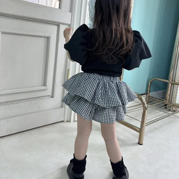 キッズ チェック柄 フリル ショートパンツ【mh0013817】 ANKRT ハーフパンツ・ショートパンツ
