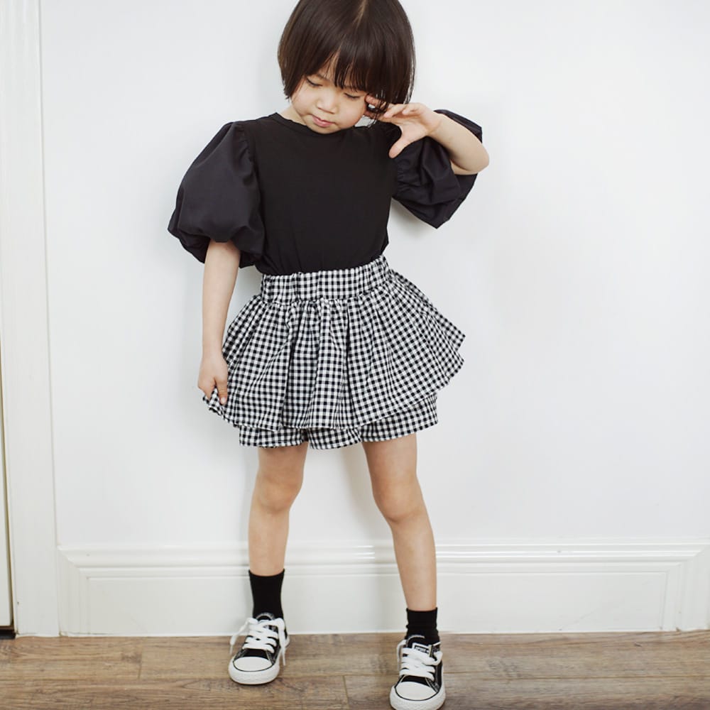キッズ チェック柄 フリル ショートパンツ【mh0013817】 ANKRT ハーフパンツ・ショートパンツ