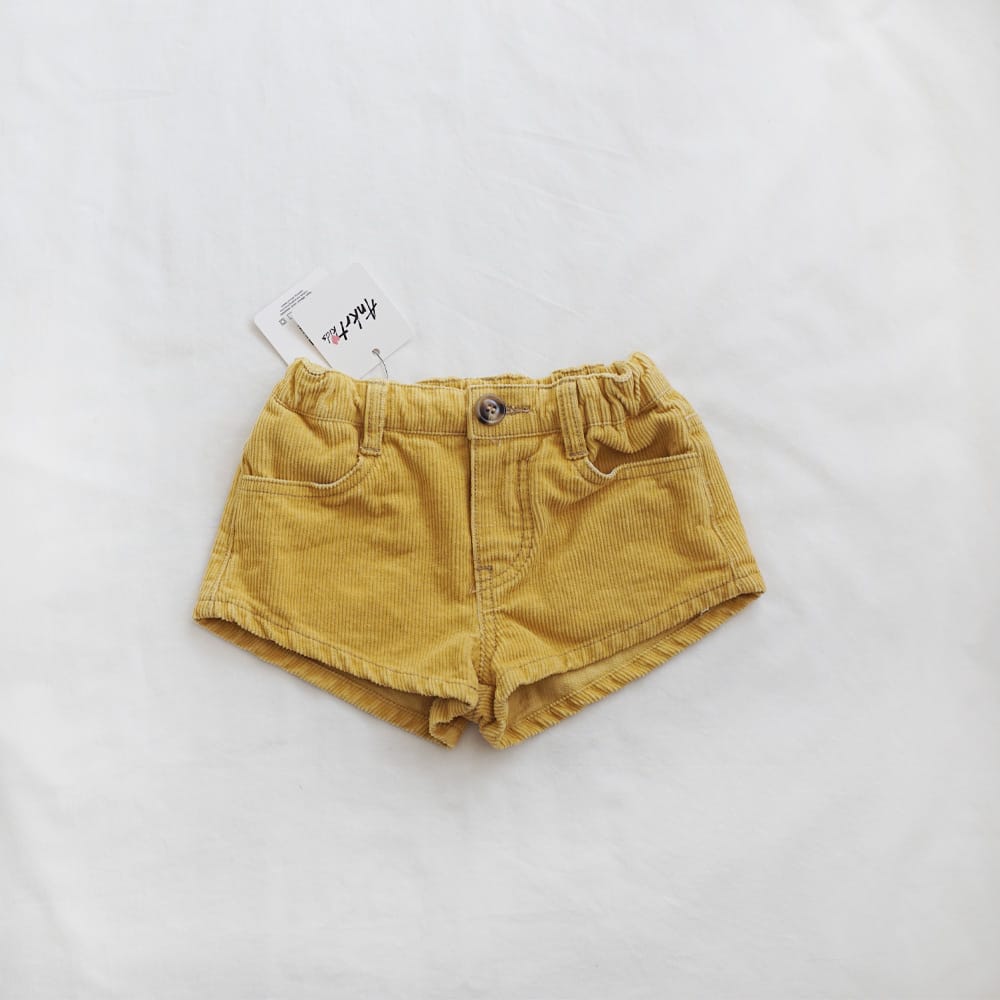 キッズ 無地 コーデュロイ ショートパンツ【mh0013819】 Yellow / 90cm ANKRT ハーフパンツ・ショートパンツ
