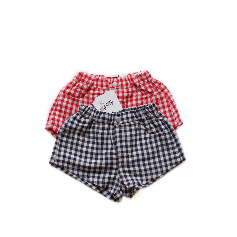 キッズ チェック柄 ショートパンツ【mh0013821】 ANKRT ハーフパンツ・ショートパンツ