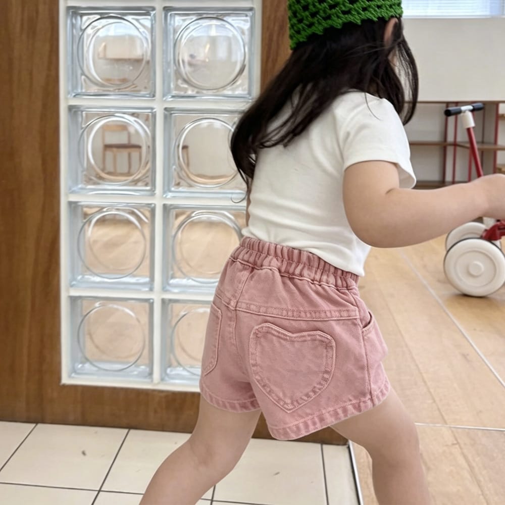 キッズ バックハートポケット デニム ショートパンツ【mh0013830】 ANKRT ハーフパンツ・ショートパンツ