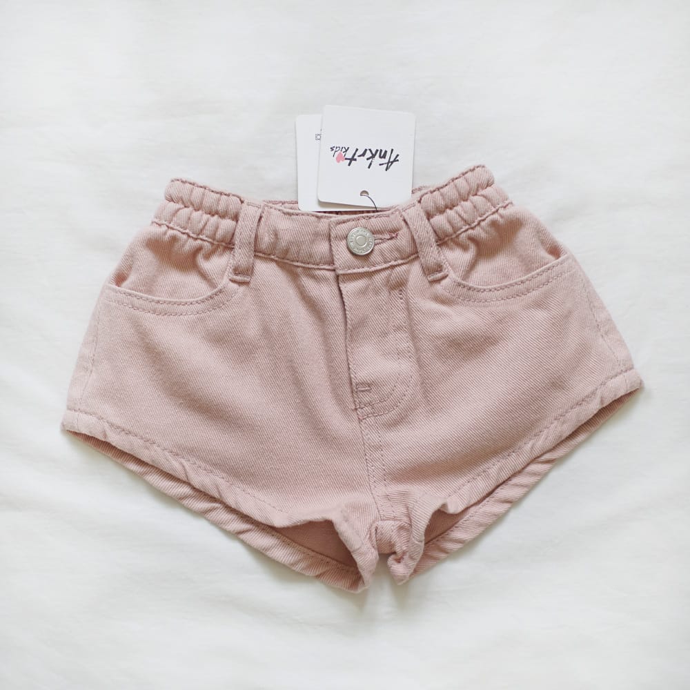 キッズ バックハートポケット デニム ショートパンツ【mh0013830】 Pink / 90cm ANKRT ハーフパンツ・ショートパンツ