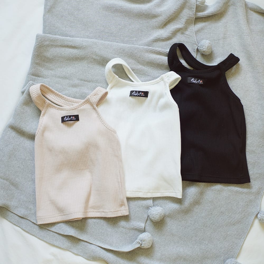 キッズ ホルターネック バックオープン リブ ノースリーブ キャミソール【mh0013834】 ANKRT タンクトップ・キャミソール・ノースリーブトップス