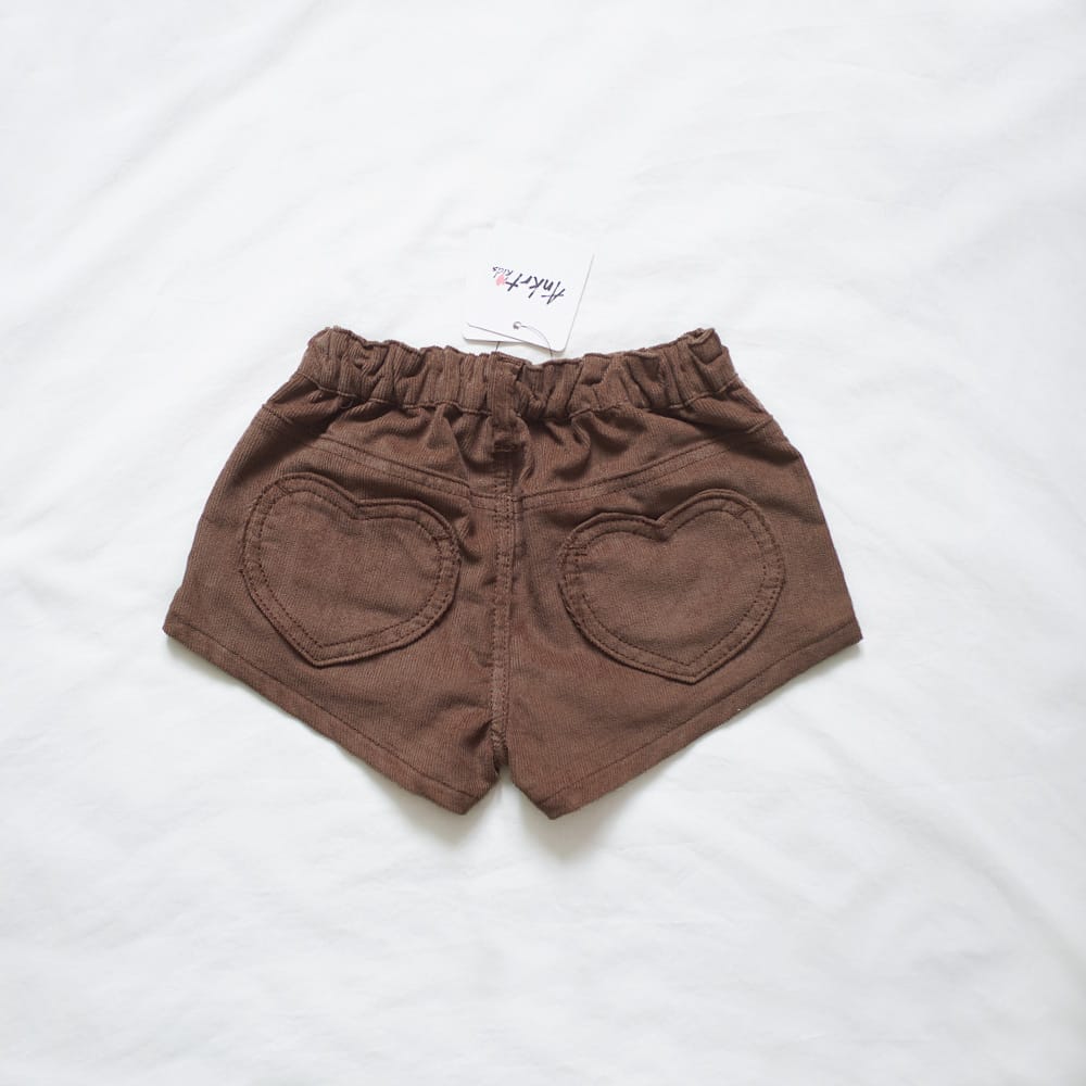 キッズ バックハートポケット コーデュロイ ショートパンツ【mh0013835】 ANKRT ハーフパンツ・ショートパンツ