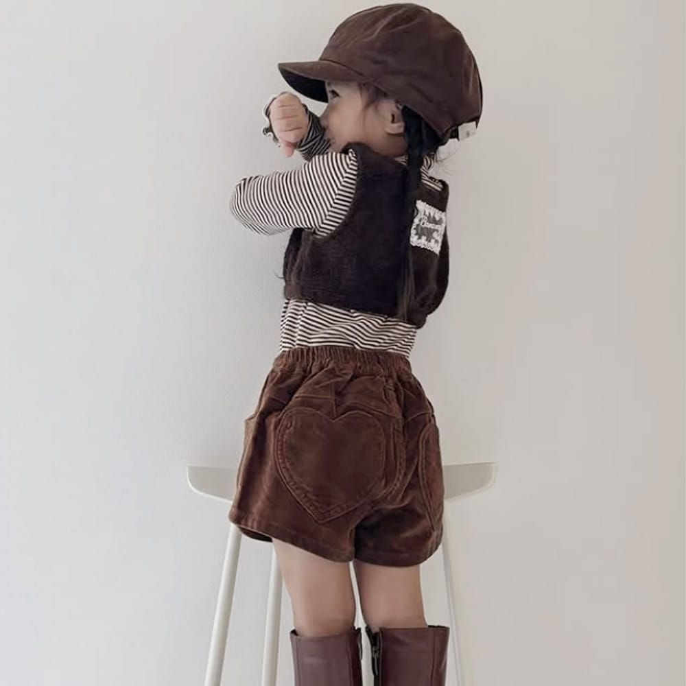 キッズ バックハートポケット コーデュロイ ショートパンツ【mh0013835】 ANKRT ハーフパンツ・ショートパンツ