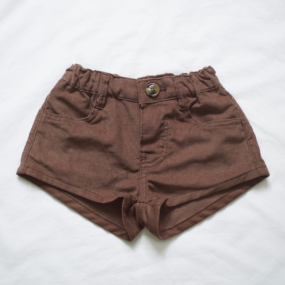 キッズ バックハートポケット コーデュロイ ショートパンツ【mh0013835】 Brown / 90cm ANKRT ハーフパンツ・ショートパンツ