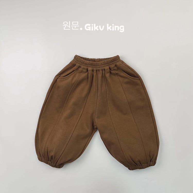 キッズ 無地 タック ピンタック ルーズ イージーパンツ【mh0013931】 Brown / 80cm Gikv king ロングパンツ・スウェットパンツ