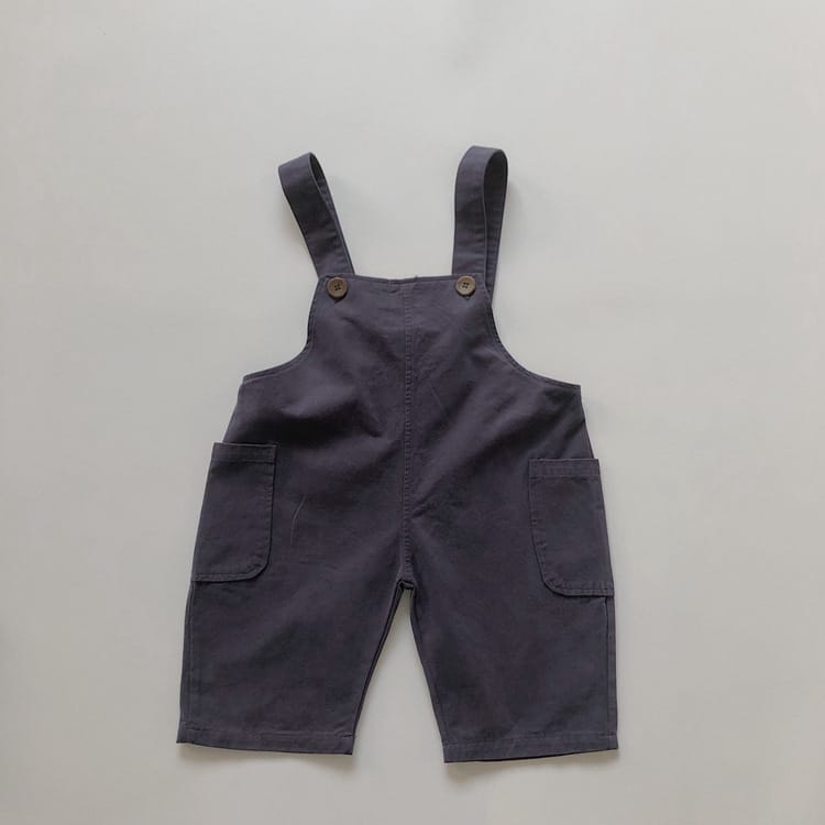 キッズ 無地 サイドポケット ルーズ サロペット【mh0013935】 Dark Purple / 80cm Gikv king オーバーオール