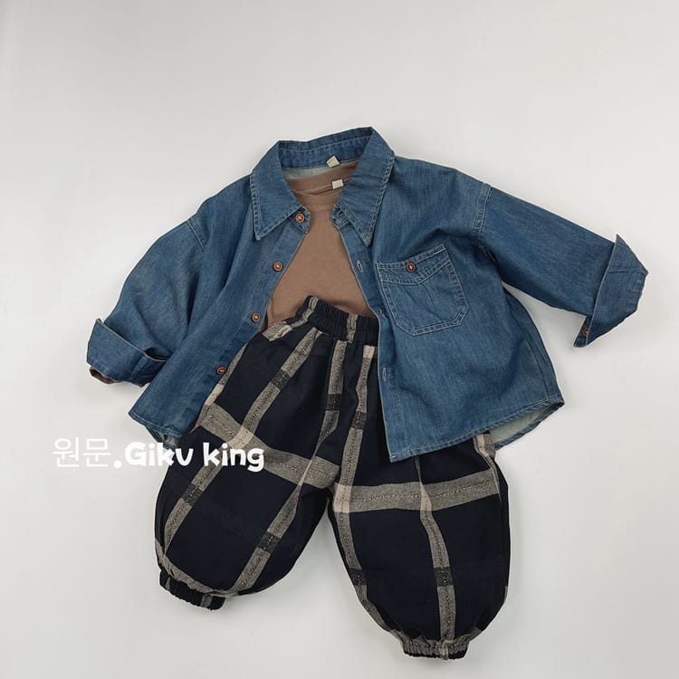 キッズ チェック柄 バルーンシルエット イージーパンツ【mh0013938】 Gikv king ロングパンツ・スウェットパンツ
