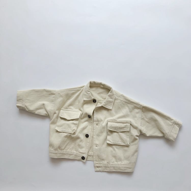 キッズ 無地 フラップポケット ルーズ ジャケット【mh0013939】 Apricot / 80cm Gikv king ショートコート・ジャケット・ジャンパー