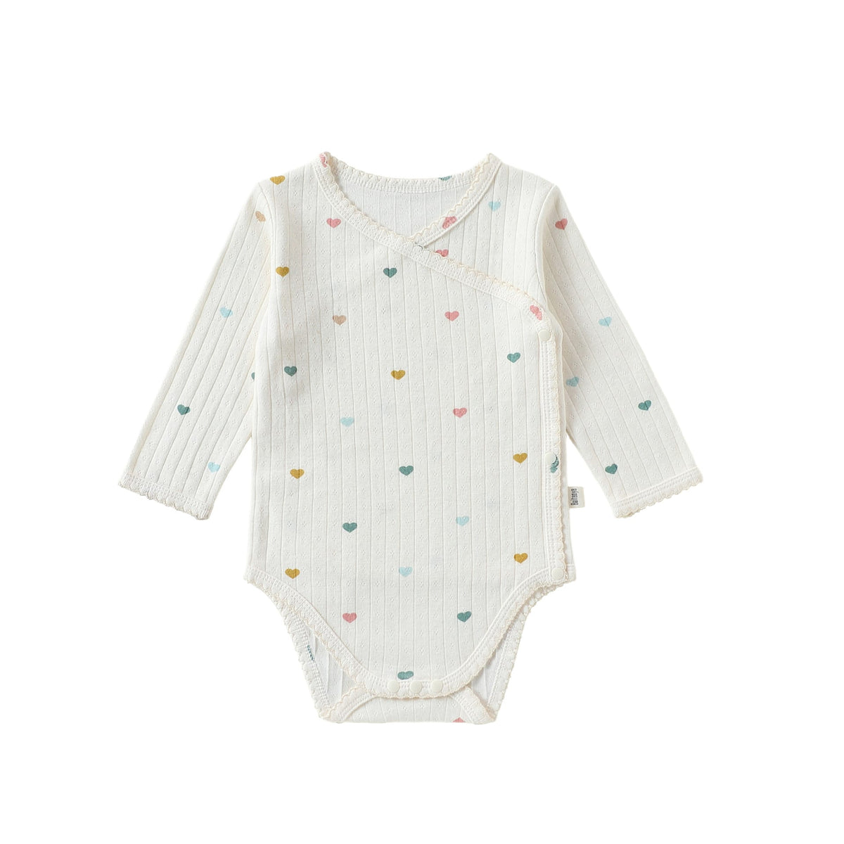 ベビー 花柄 ハート 前開き 長袖ロンパース レギンス【mh0013956】 Heart Rompers / 66cm Beitaoya ロンパースセットアップ