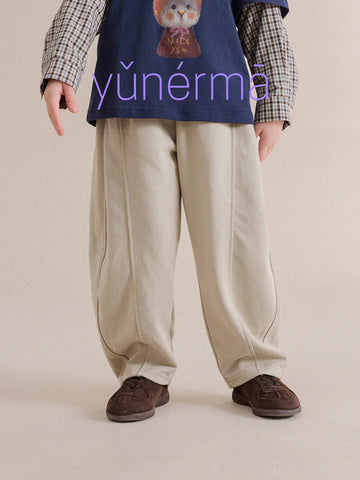 キッズ ジュニア ルーズ ワイド スウェットパンツ【mh0013971】 yunerma ロングパンツ・スウェットパンツ