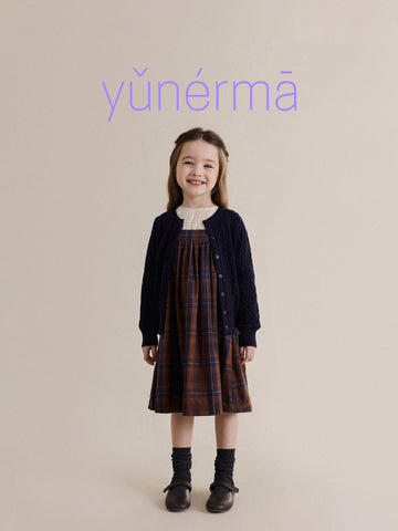 キッズ ジュニア ケーブル編み ニット カーディガン【mh0013973】 yunerma カーディガン・パーカー