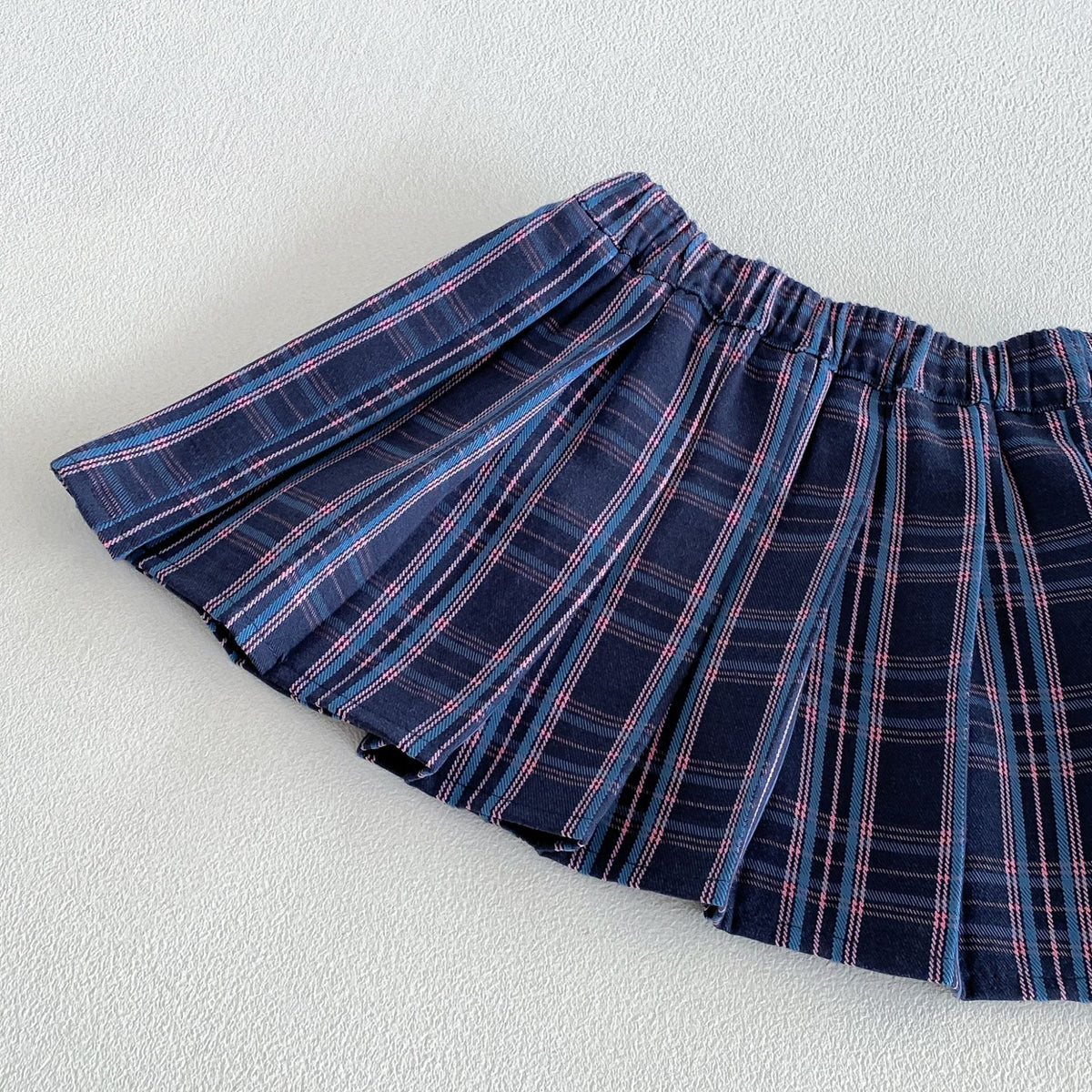 キッズ用チェック柄プリーツスカート フレアシルエット