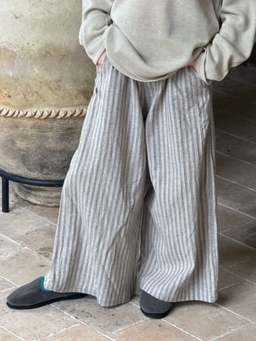 キッズ ジュニア ストライプ ワイド ロングパンツ【mh0014373】 Gray / 90cm Jianzidan ロングパンツ・スウェットパンツ