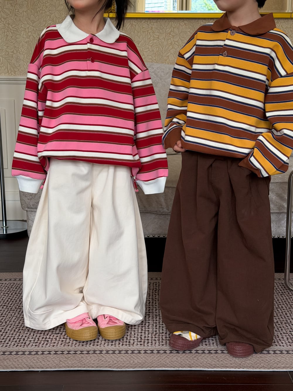 キッズ ジュニア ルーズ ワイドストレート パンツ【mh0014389】 KUMAI.KIDS ロングパンツ・スウェットパンツ