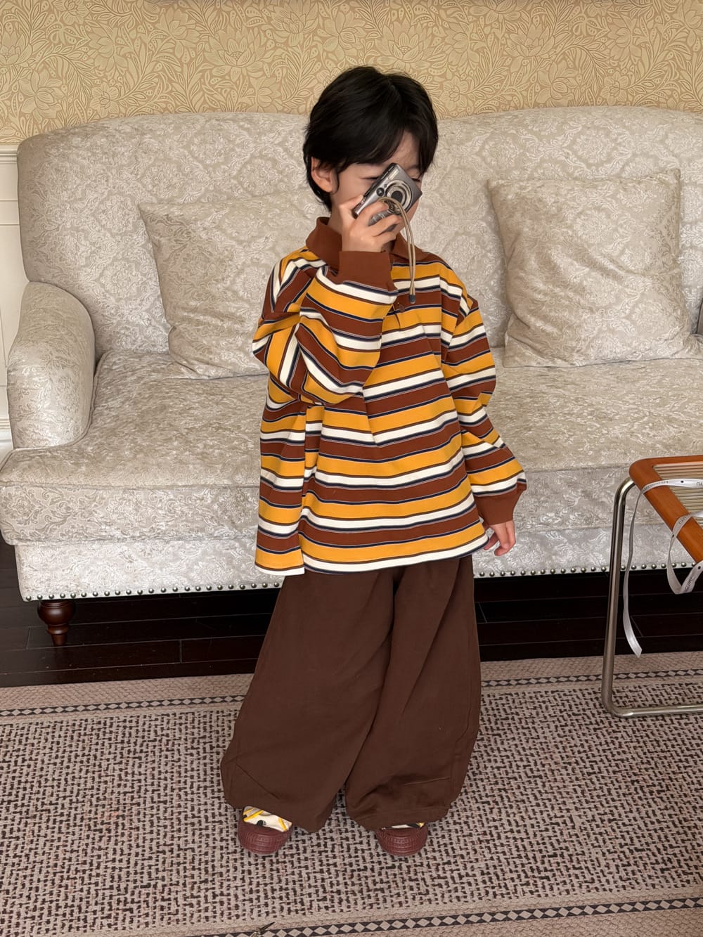 キッズ ジュニア ルーズ ワイドストレート パンツ【mh0014389】 KUMAI.KIDS ロングパンツ・スウェットパンツ