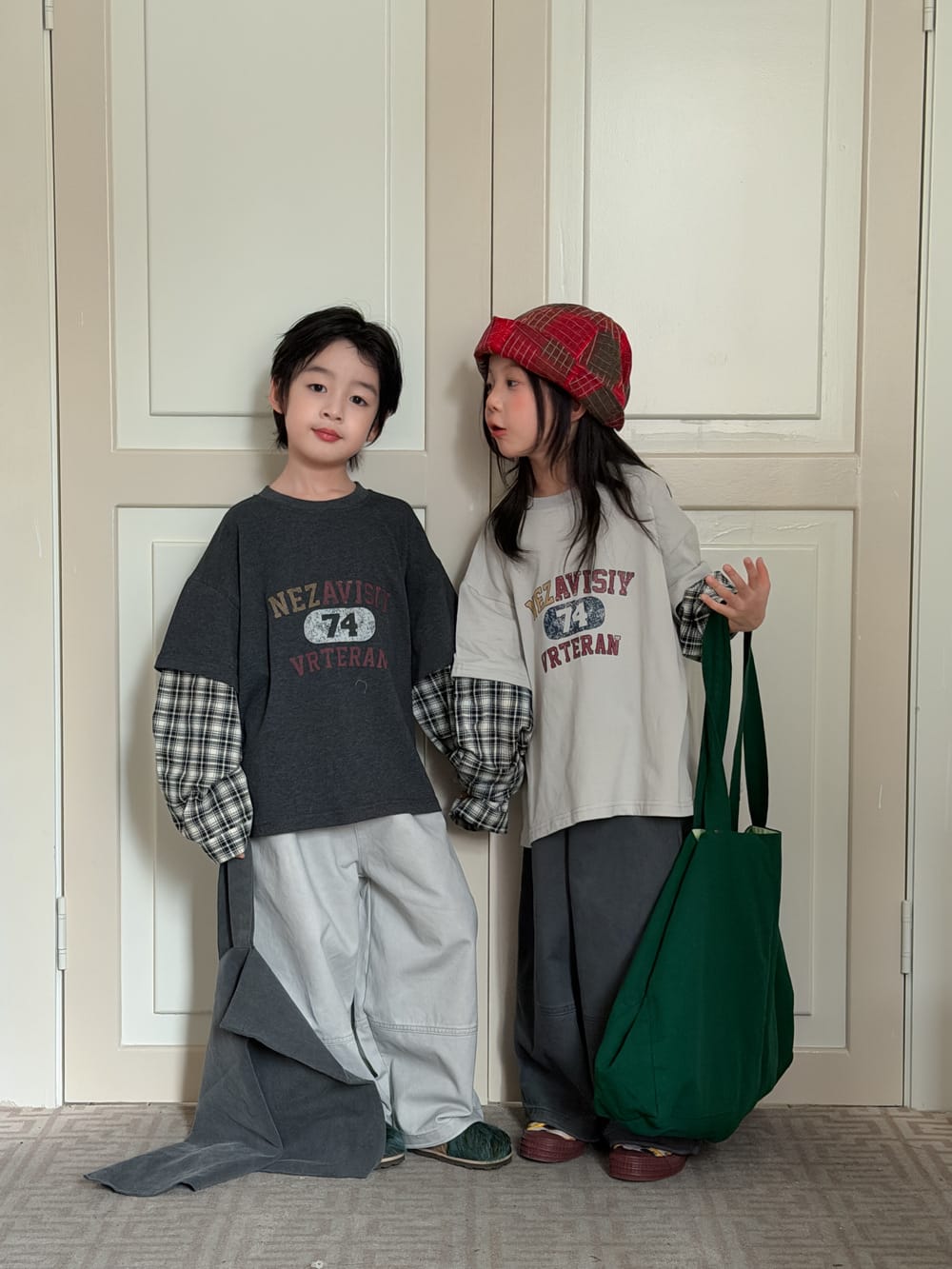 キッズ ジュニア ステッチ切り替え ルーズ ワイドパンツ【mh0014390】 KUMAI.KIDS ロングパンツ・スウェットパンツ