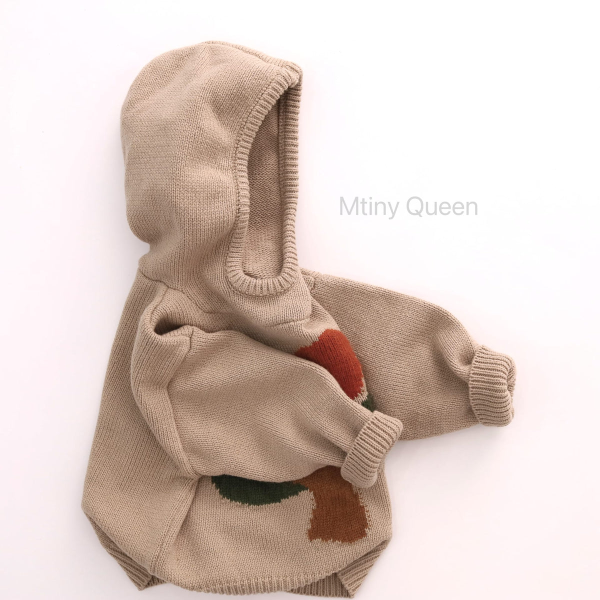 キッズ コットン フラワー柄 フード付き 長袖 ニットセーター【mh0014394】 Mtiny Queen ニット・セーター