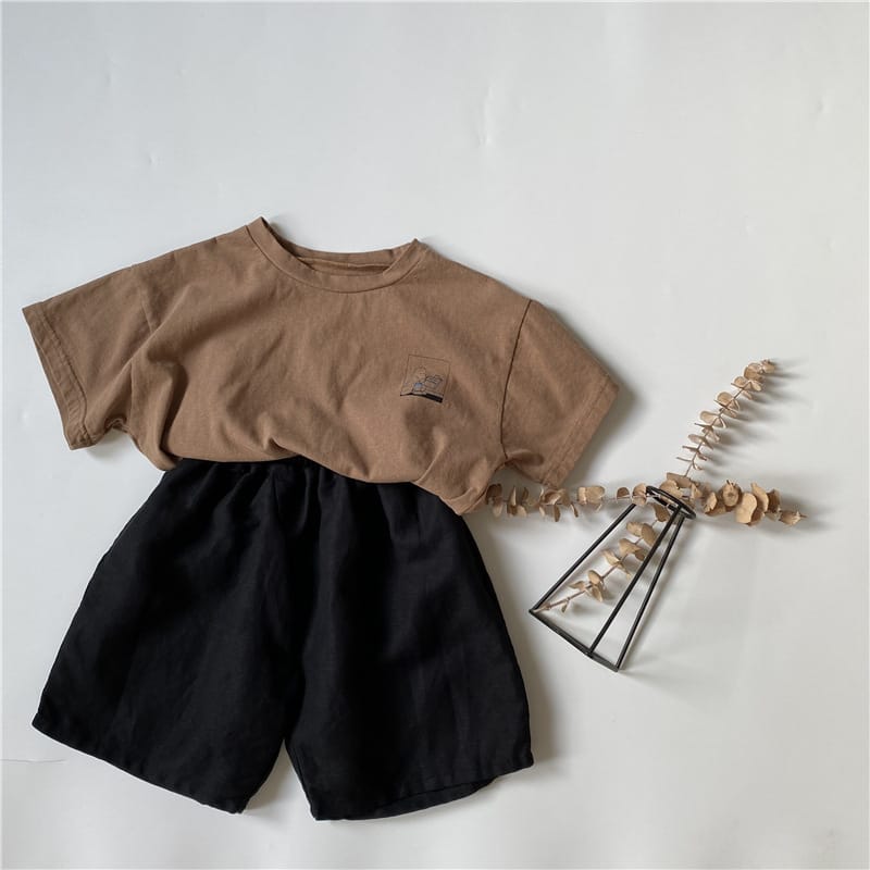 Minimalist Linen Drawstring Wide Shorts リネン ハーフパンツ【mh0013638】 GL-Kids ハーフパンツ・ショートパンツ