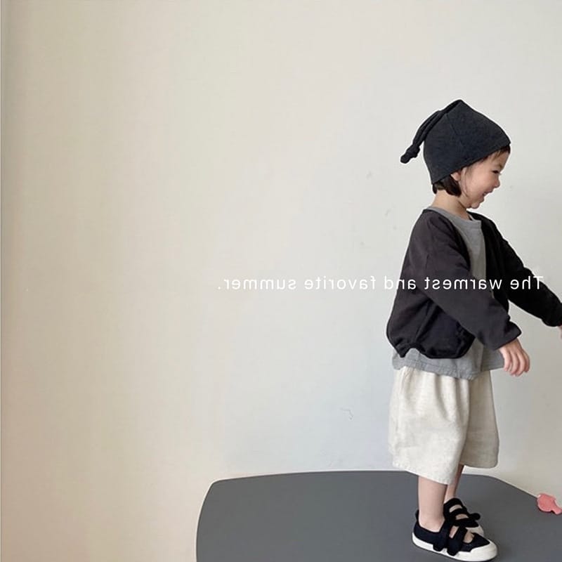 Minimalist Linen Drawstring Wide Shorts リネン ハーフパンツ【mh0013638】 GL-Kids ハーフパンツ・ショートパンツ