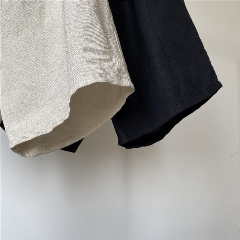 Minimalist Linen Drawstring Wide Shorts リネン ハーフパンツ【mh0013638】 GL-Kids ハーフパンツ・ショートパンツ