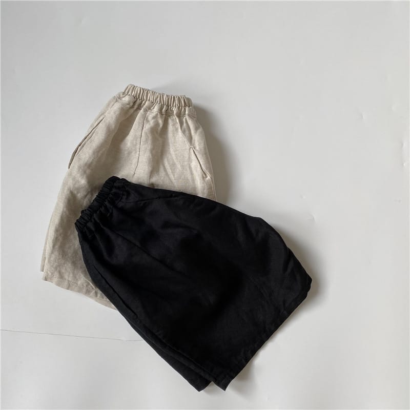 Minimalist Linen Drawstring Wide Shorts リネン ハーフパンツ【mh0013638】 GL-Kids ハーフパンツ・ショートパンツ