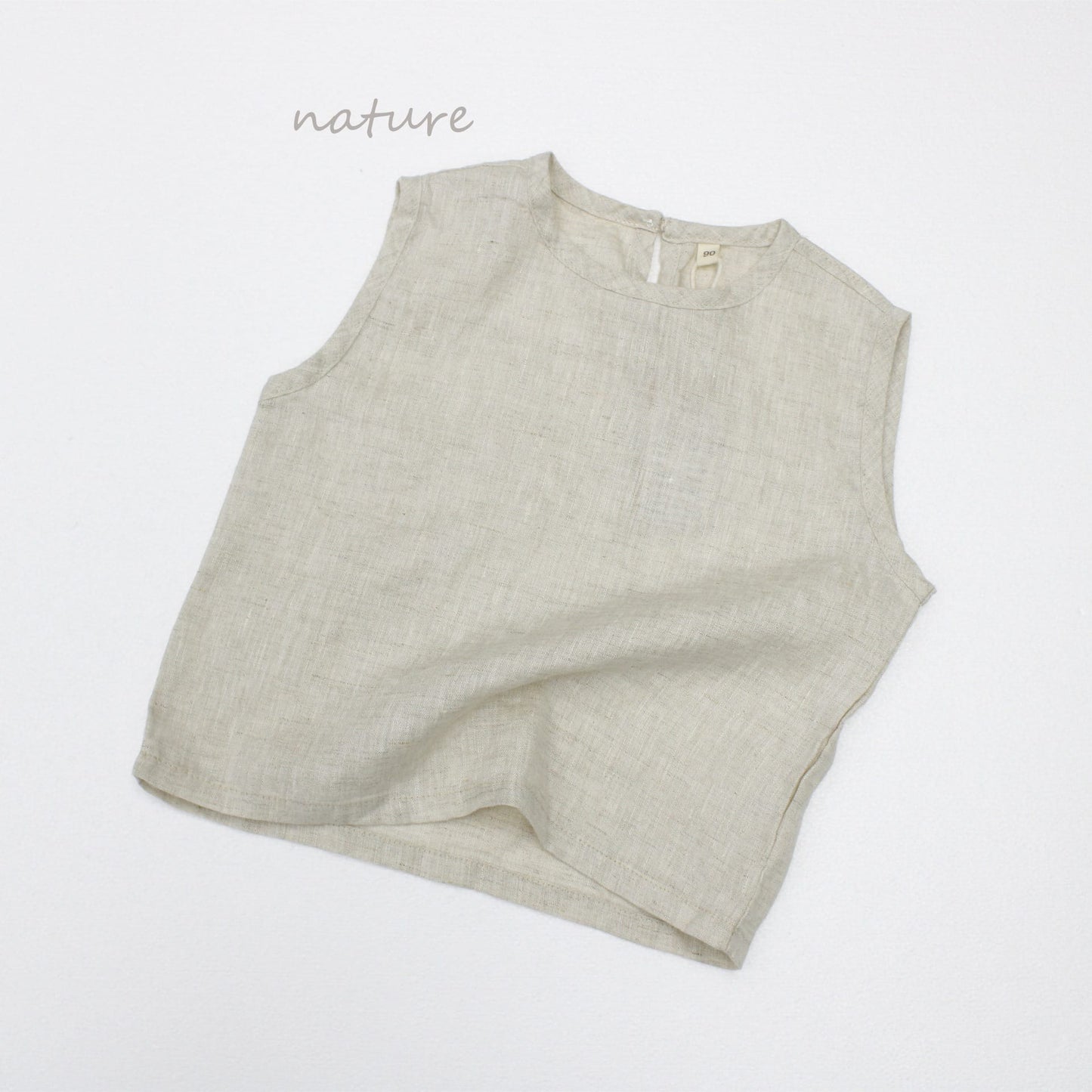 Minimalist Pullover Linen Vest リネン ノースリーブトップス【mh0013633】 Creamy White / 90cm Forest Map タンクトップ・キャミソール・ノースリーブトップス