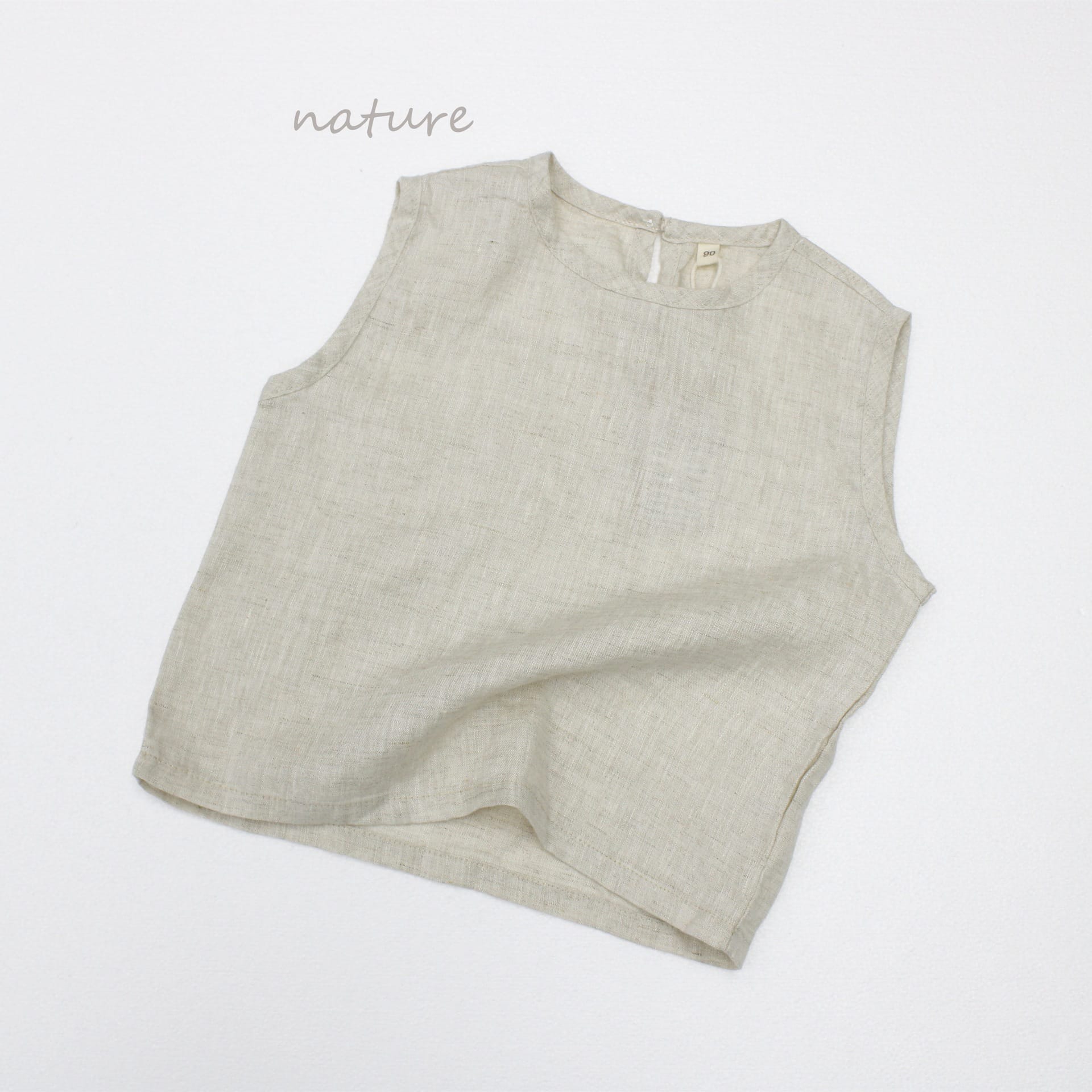 Minimalist Pullover Linen Vest リネン ノースリーブトップス【mh0013633】 Creamy White / 90cm Forest Map タンクトップ・キャミソール・ノースリーブトップス