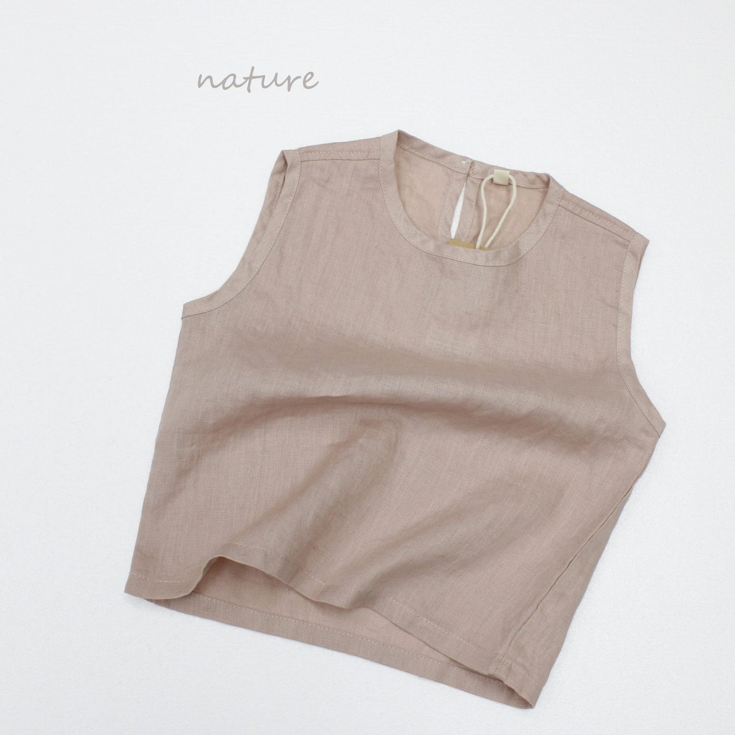 Minimalist Pullover Linen Vest リネン ノースリーブトップス【mh0013633】 Pink / 90cm Forest Map タンクトップ・キャミソール・ノースリーブトップス