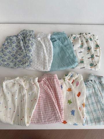 Mosquito-Repellent Double-Layer Gauze Long Pants サマー イージーパンツ【mh0013309】 cicikids ロングパンツ・スウェットパンツ