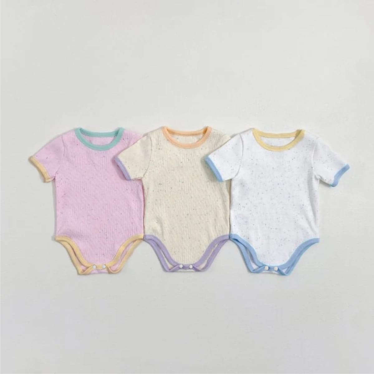 Mottle Speckled Short Sleeve Bodysuit ネップ 半袖ロンパース【mh0013509】 BBAMMA 半袖ロンパース