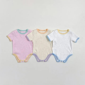 Mottle Speckled Short Sleeve Bodysuit ネップ 半袖ロンパース【mh0013509】 BBAMMA 半袖ロンパース