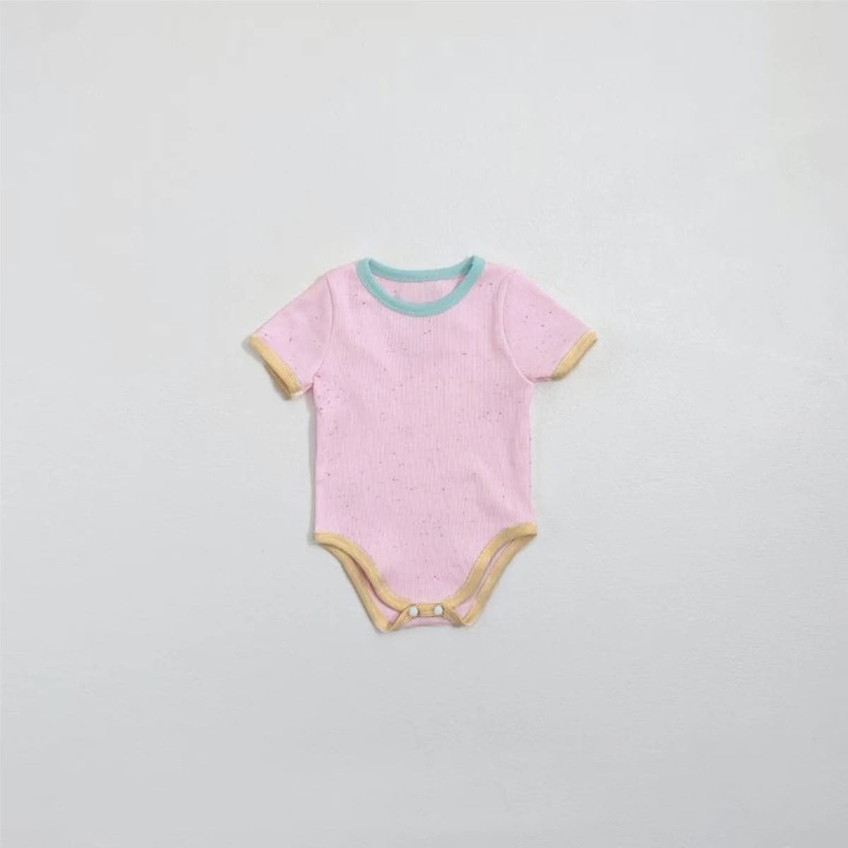 Mottle Speckled Short Sleeve Bodysuit ネップ 半袖ロンパース【mh0013509】 Pink / 66cm BBAMMA 半袖ロンパース