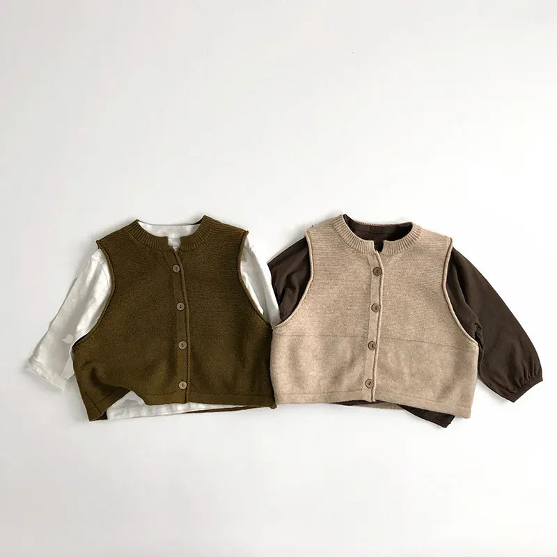 ベスト キッズベスト シンプルベーシックチョッキベスト 2カラー【mh0007005】