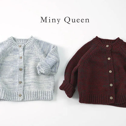 カーディガン・パーカー キッズカーディガン シンプルベーシックルーズニットジャケット 2カラー【mh0007103】