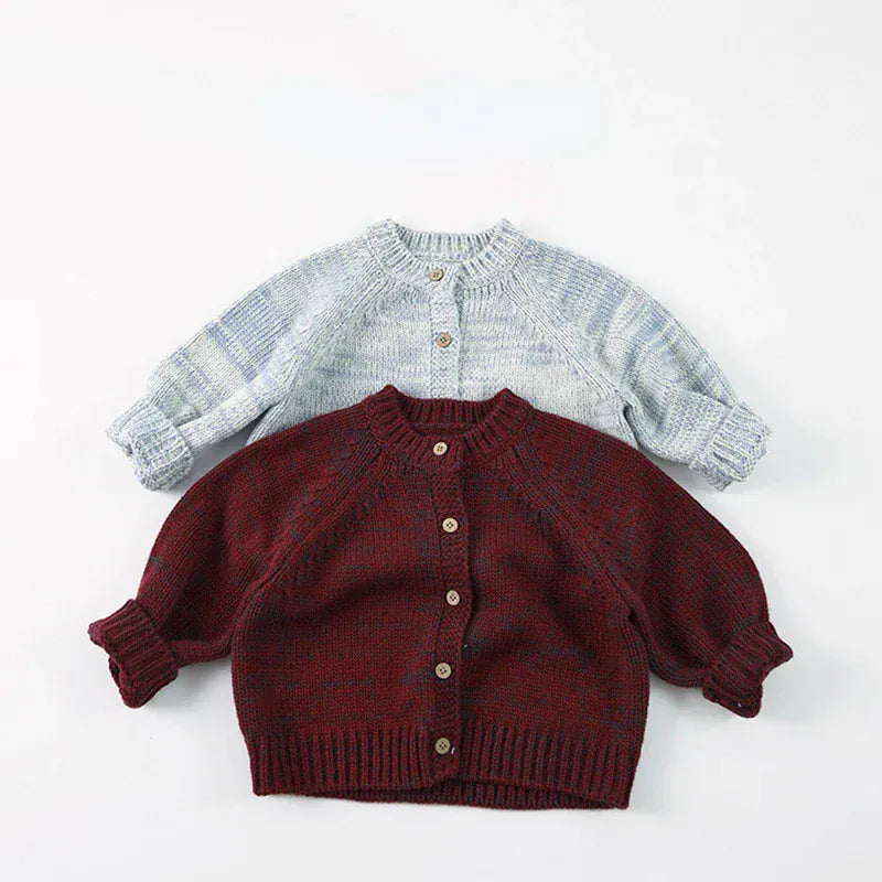 カーディガン・パーカー キッズカーディガン シンプルベーシックルーズニットジャケット 2カラー【mh0007103】