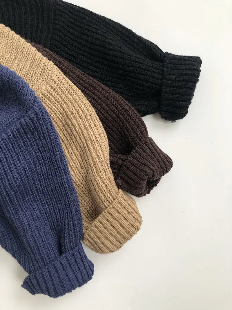 ニット・セーター キッズトップス シンプルベーシックニット長袖セーター 4カラー【mh0006976】